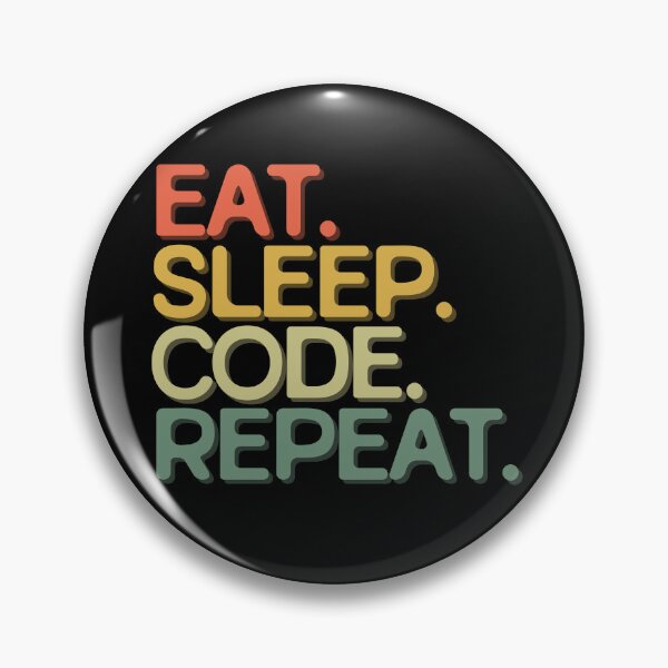 Item preview, Eat Sleep Code Repeat - Funny Retro Vintage Colors Typography Satire designed and sold by FunnyHomeQuotes.