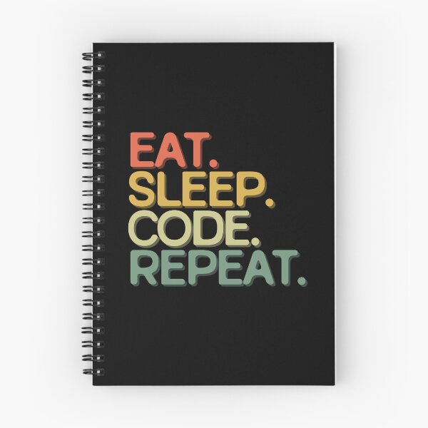 Item preview, Eat Sleep Code Repeat - Funny Retro Vintage Colors Typography Satire designed and sold by FunnyHomeQuotes.