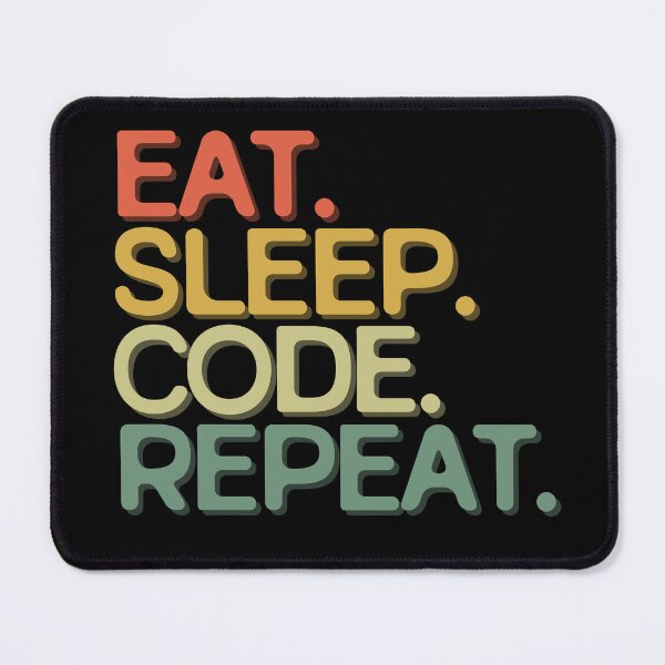 Item preview, Eat Sleep Code Repeat - Funny Retro Vintage Colors Typography Satire designed and sold by FunnyHomeQuotes.