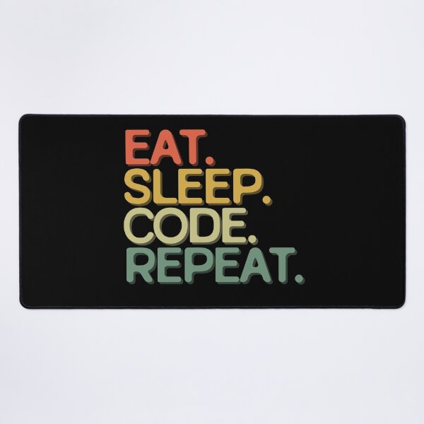 Item preview, Eat Sleep Code Repeat - Funny Retro Vintage Colors Typography Satire designed and sold by FunnyHomeQuotes.