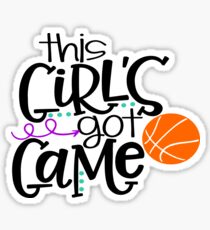 Pegatina Este juego de chicas: baloncesto