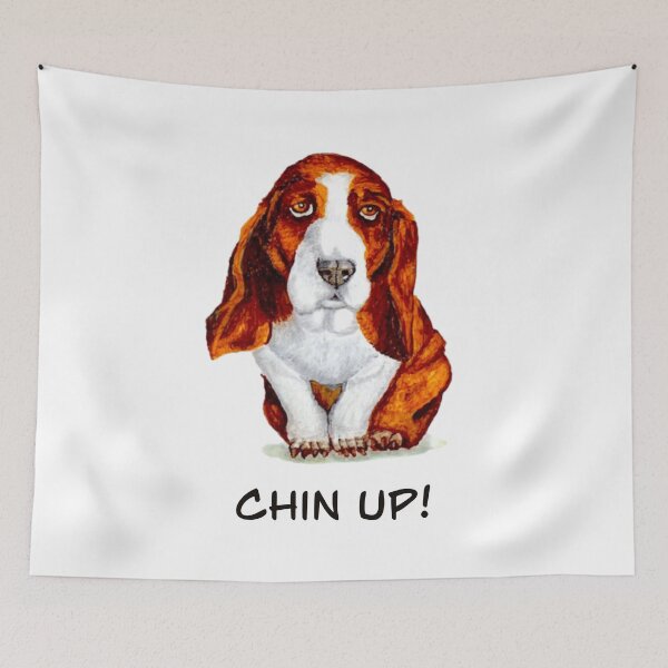 Item preview, CHIN UP! Basset Hound Illustration designed and sold by Allison Tarell.