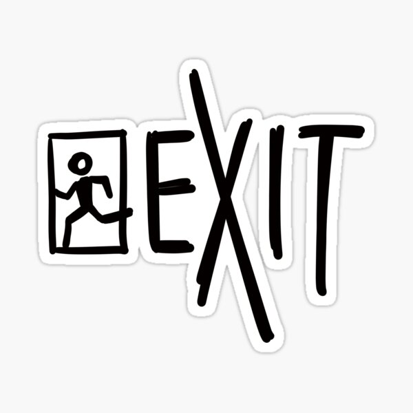 Exit Dark Background Sticker By Dihk Redbubble 0908