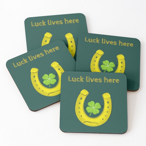 Item preview, Luck Lives Here. Horseshoe And Shamrock Lucky Charm designed and sold by Rebel-Design.