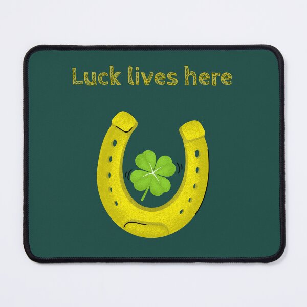 Item preview, Luck Lives Here. Horseshoe And Shamrock Lucky Charm designed and sold by Rebel-Design.