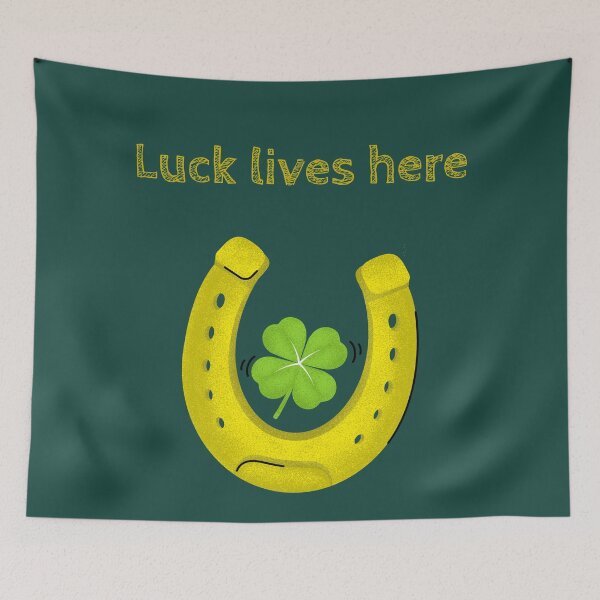 Item preview, Luck Lives Here. Horseshoe And Shamrock Lucky Charm designed and sold by Rebel-Design.