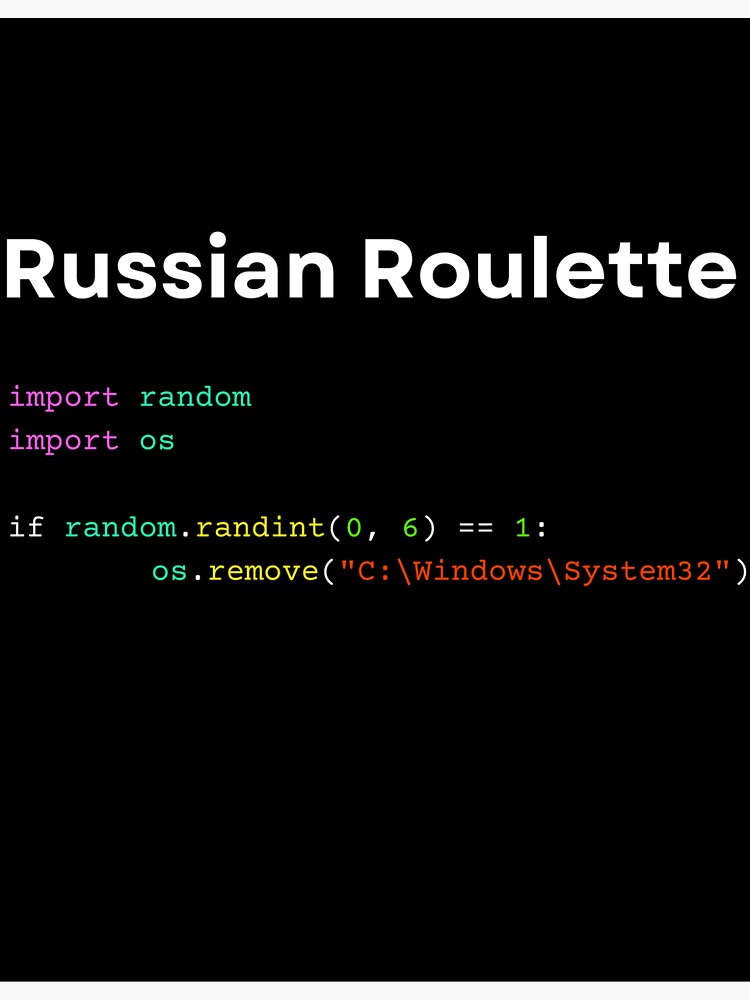 Russian roulette : r/ProgrammerHumor
