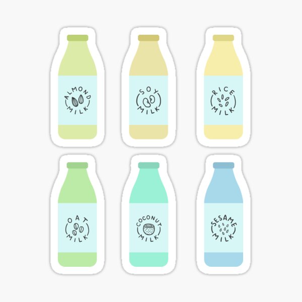 Different plant milk types Sticker