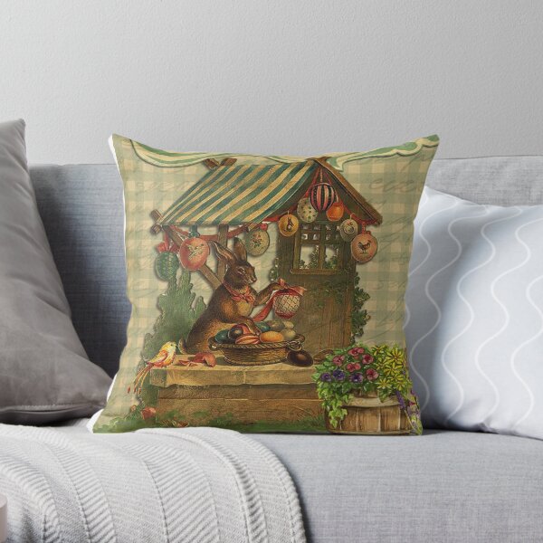 Vintage Easter Throw Pillow