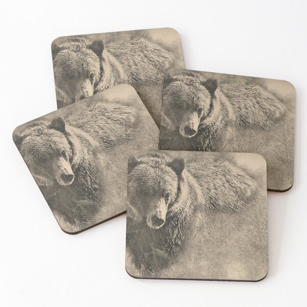 Item preview, Grizzly Bear Rustic wildlife Pencil Illustration designed and sold by William63.