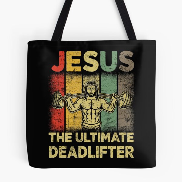Item preview, Jesus The Ultimate Deadlifter Gym Working Out Fitness Vintage designed and sold by Stephen-Rotter.