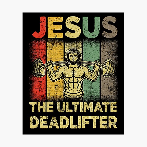 Item preview, Jesus The Ultimate Deadlifter Gym Working Out Fitness Vintage designed and sold by Stephen-Rotter.
