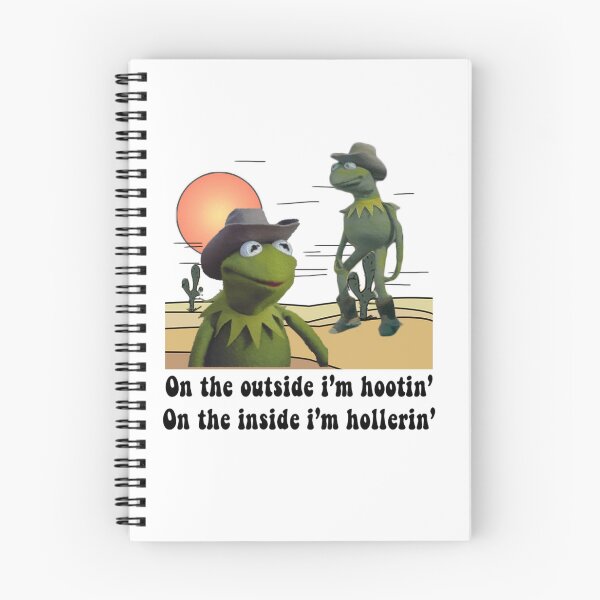 Item preview, On the outside i'm hootin on the inside i'm hollerin kermit cowboy meme designed and sold by Sysko.