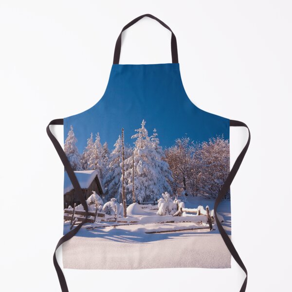 Item preview, Small farm in snow with pine trees designed and sold by hardscuffle.