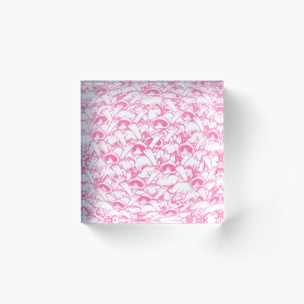 Knutty Pattern Pink Acrylic Block