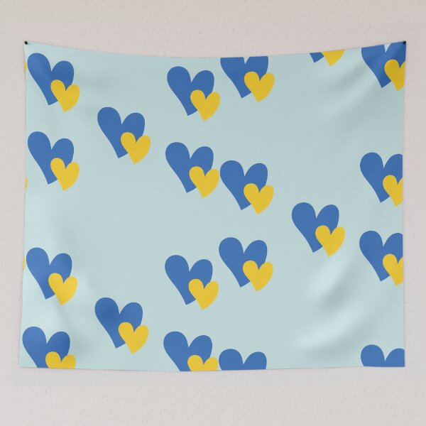 Item preview, Ukrainian flag color hearts designed and sold by FairyOfCherries.
