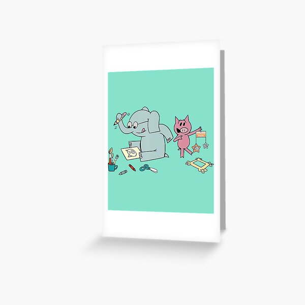 Teacher Library Read Book Club Pinky Elephant Funny Greeting Card