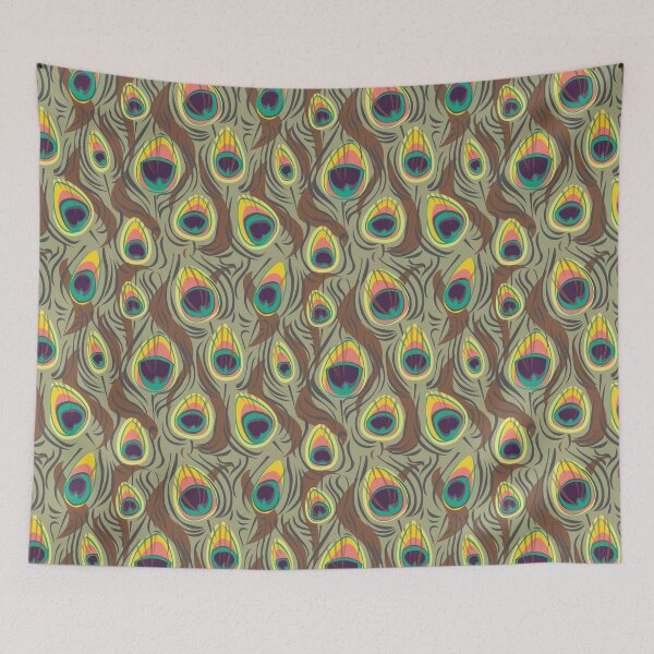 Item preview, Vintage Retro Styles Peacock Feather Pattern designed and sold by risingrocket.
