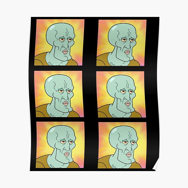 Handsome Squidward Posters Redbubble