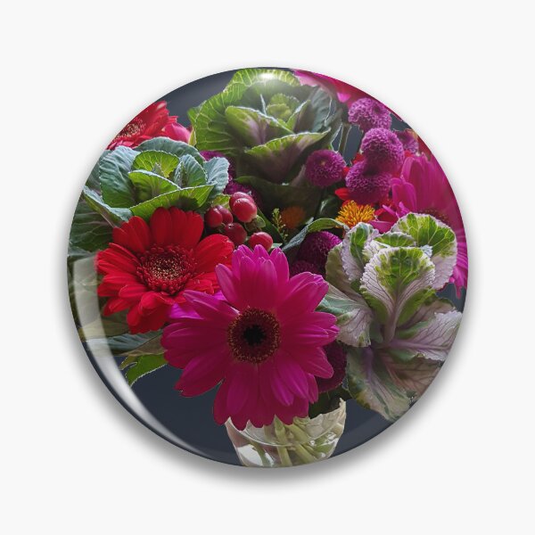 Item preview, Cool Color Flower Arrangement in Vase on Dark Blue Square designed and sold by ellenhenry.