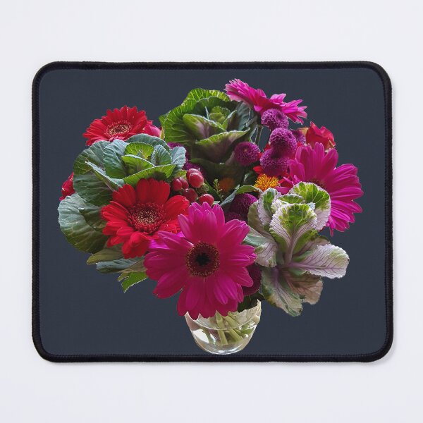 Item preview, Cool Color Flower Arrangement in Vase on Dark Blue Square designed and sold by ellenhenry.