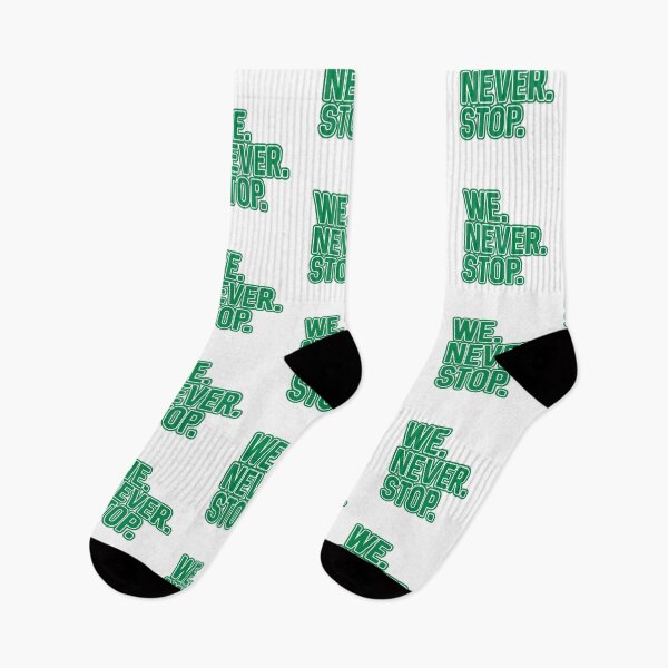 Item preview, WE.NEVER.STOP, Glasgow Celtic Football Club Green and White Layered Text Design designed and sold by MacPean.