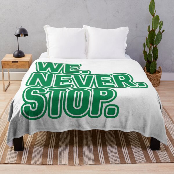 Item preview, WE.NEVER.STOP, Glasgow Celtic Football Club Green and White Layered Text Design designed and sold by MacPean.