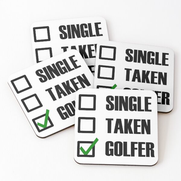Item preview, Single Taken Golfer Green tick check box - Sleek typography black outline design designed and sold by Deegital18.