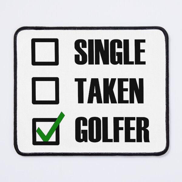 Item preview, Single Taken Golfer Green tick check box - Sleek typography black outline design designed and sold by Deegital18.
