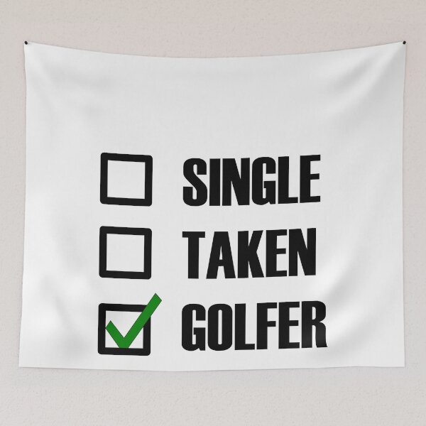Item preview, Single Taken Golfer Green tick check box - Sleek typography black outline design designed and sold by Deegital18.