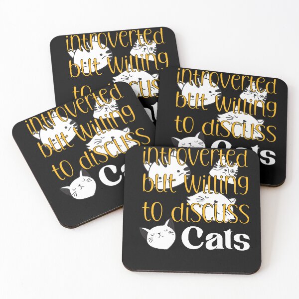 Item preview, Introverted But Willing To Discuss Cats funny tshirt for cat mom for cat dad for introverted cat lovers designed and sold by GhostAmine.