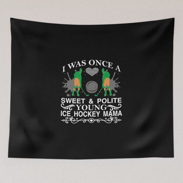 Aperçu de l'œuvre J'étais une fois une jeune maman de hockey sur glace douce et polie Cadeaux de hockey sur glace Vêtements de hockey Jarret créée et vendue par samirdari7.