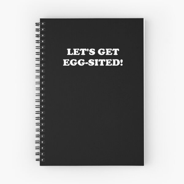 Item preview, Easter Egg coordinator Pun Let's get excited - Let's get egg-sited! Easter Egg Hunt Activities coordinator white playful typography designed and sold by Deegital18.