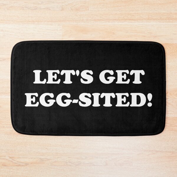 Item preview, Easter Egg coordinator Pun Let's get excited - Let's get egg-sited! Easter Egg Hunt Activities coordinator white playful typography designed and sold by Deegital18.