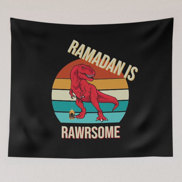 Item preview, Muslim Kids Funny Dinosaur Happy Ramadan Mubarak Kareem Gift,Retro Vintage Dinosaur Lovers Red T-Rex Sunset Colorful Design designed and sold by pedrored369.