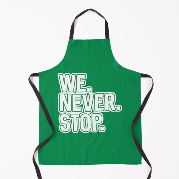 Item preview, WE.NEVER.STOP, Glasgow Celtic Football Club White and Green Layered Text Design designed and sold by MacPean.