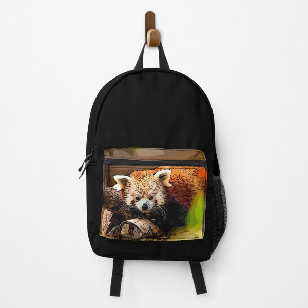 Item preview, Cute Red Panda Slothing on a tree trunk designed and sold by Lucky-Town-Art.