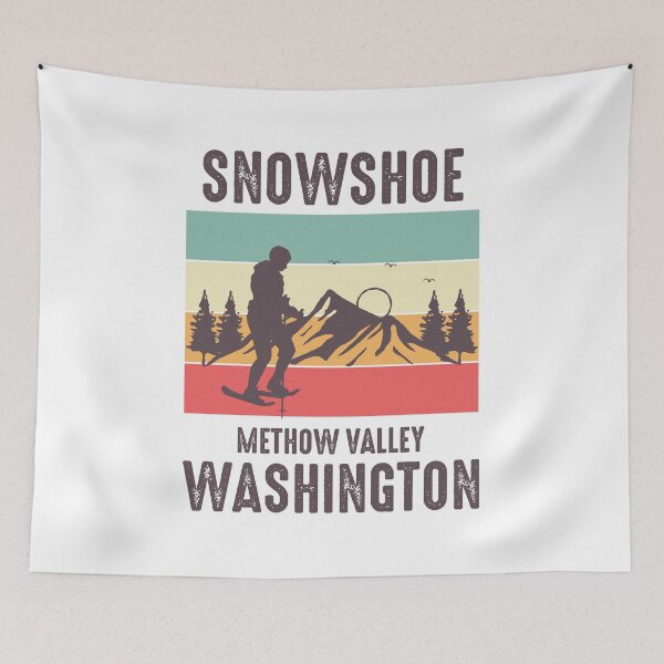 Item preview, Snowshoe Hiking Winter Washington State Vintage Retro designed and sold by TastefulTees.