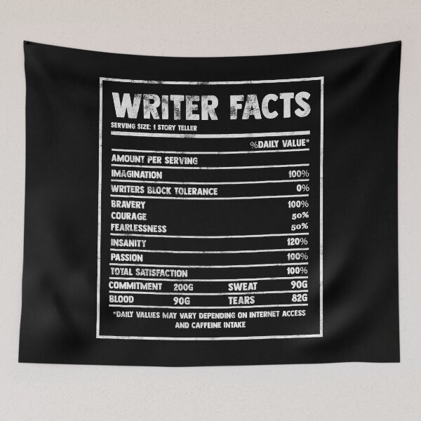 Item preview, Writer Nutrition Facts Famous Novel Author Graphic designed and sold by ibarrbeat.