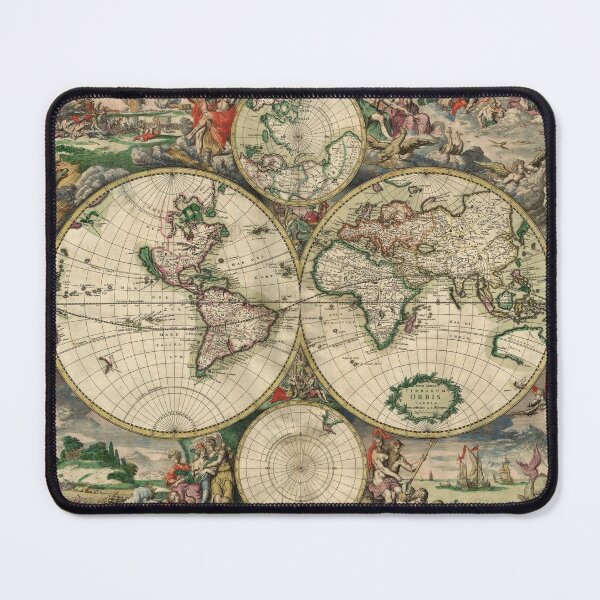 Item preview, Explore the World Unisex All Over Print Vintage Rustic World Map 1689 designed and sold by DonaldsGraphics.