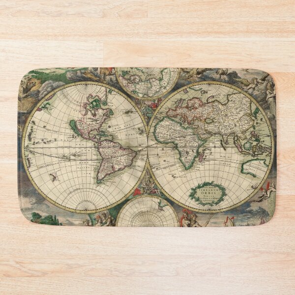 Item preview, Explore the World Unisex All Over Print Vintage Rustic World Map 1689 designed and sold by DonaldsGraphics.
