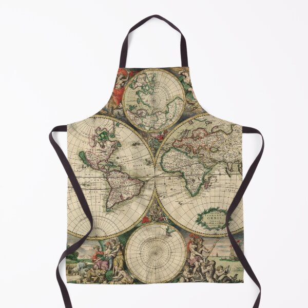Item preview, Explore the World Unisex All Over Print Vintage Rustic World Map 1689 designed and sold by DonaldsGraphics.
