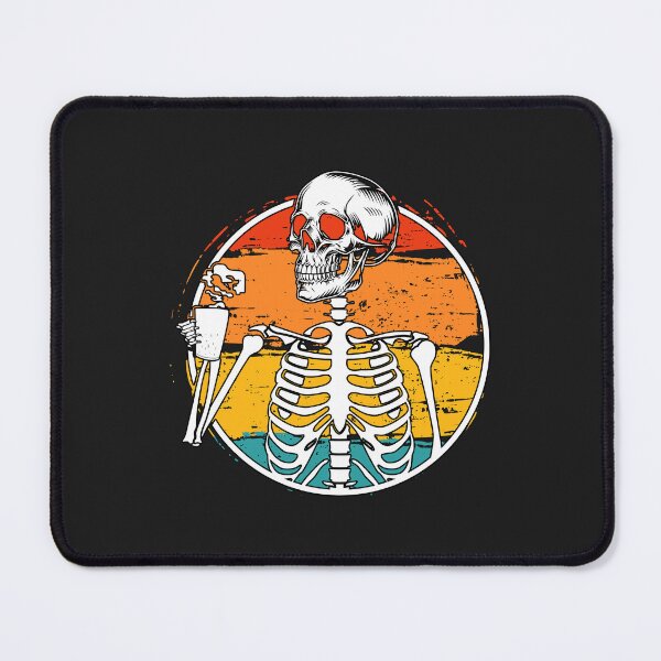 Item preview, Soul drinker Skeleton Vintage Picture with Smiling Skull drinking Coffee designed and sold by DahlilaJo.