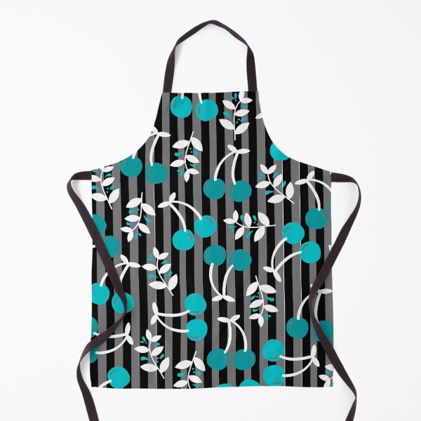 Item preview, Cherry Bomb on the table Pattern (black-blue) designed and sold by Dorina Larsdotter.