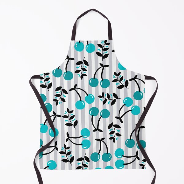 Item preview, Cherry Bomb on the table Pattern (white-blue) designed and sold by Dorina Larsdotter.