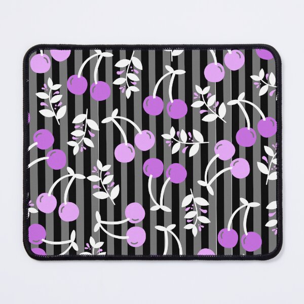 Item preview, Cherry Bomb on the table Pattern (black-purple) designed and sold by Dorina Larsdotter.