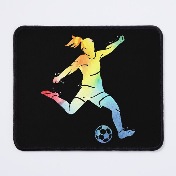 Item preview, Women playing soccer kicking the ball multicolor girl soccer designed and sold by tamara-art.