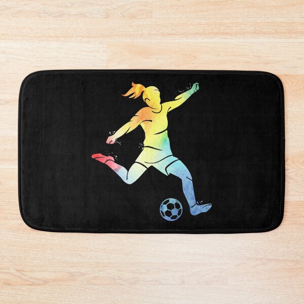 Item preview, Women playing soccer kicking the ball multicolor girl soccer designed and sold by tamara-art.