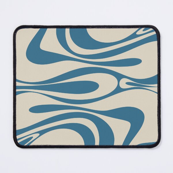 Item preview, Mod Thang Retro Modern Abstract Pattern in Boho Blue and Beige designed and sold by kierkegaard.