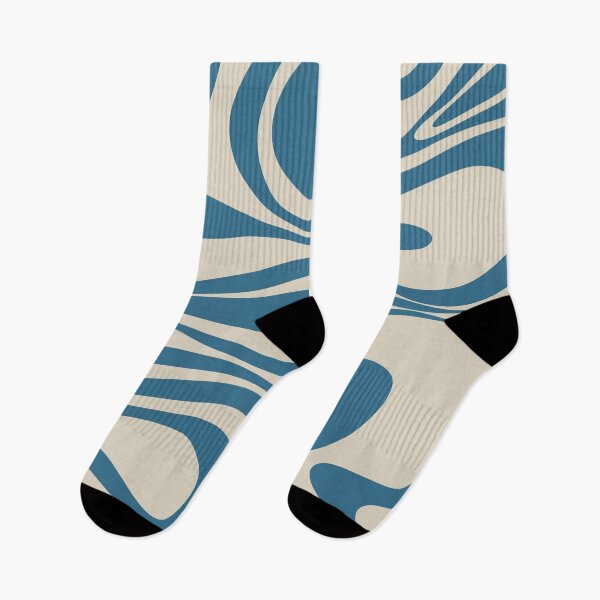 Item preview, Mod Thang Retro Modern Abstract Pattern in Boho Blue and Beige designed and sold by kierkegaard.